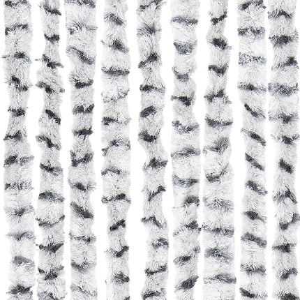 flueforhæng 90x200 cm chenille lysegrå og mørkegrå