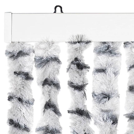 flueforhæng 100x230 cm chenille lysegrå og mørkegrå