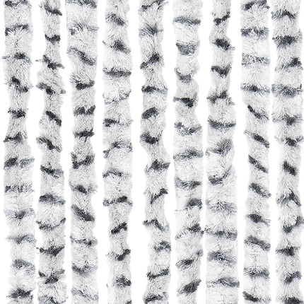flueforhæng 100x230 cm chenille lysegrå og mørkegrå