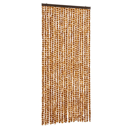 flueforhæng 90x200 cm chenille okkergul og hvid