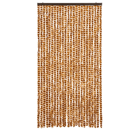 flueforhæng 100x230 cm chenille okkergul og hvid