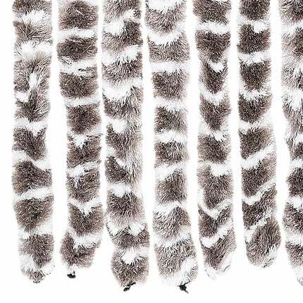 flueforhæng 56x200 cm chenille gråbrun og hvid