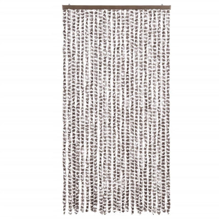 flueforhæng 100x200 cm chenille gråbrun og hvid