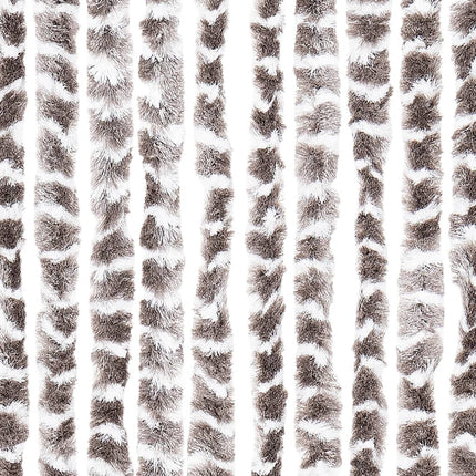 flueforhæng 100x200 cm chenille gråbrun og hvid