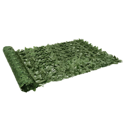 altanafskærmning 300x150 cm med mørkegrønne blade