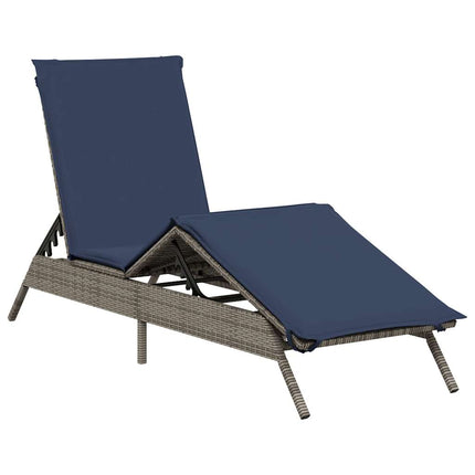 liggestol med hynde grå polyrattan