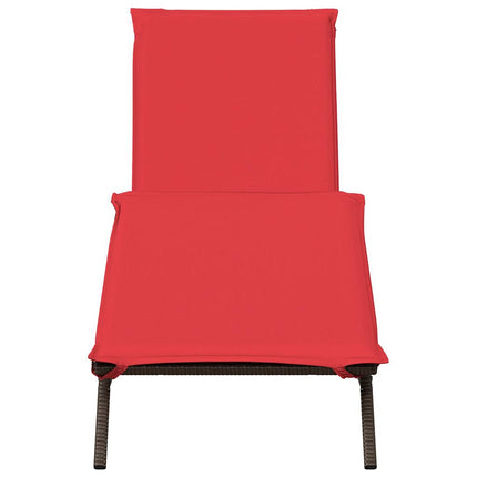 liggestol med hynde brun polyrattan