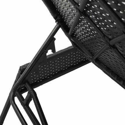 liggestol med hynde sort polyrattan