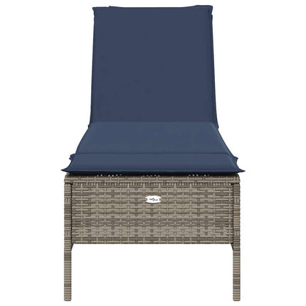 liggestol med hynde grå polyrattan