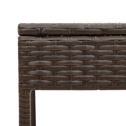 liggestol med bord og hynde brun polyrattan
