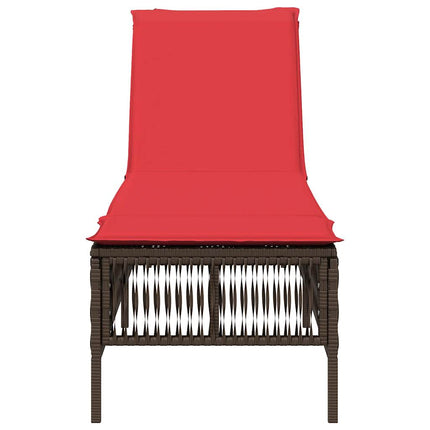 liggestol med hynde brun polyrattan