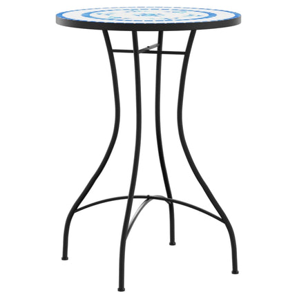 bistrobord med mosaikdesign Ø50x70 cm keramisk blå og hvid