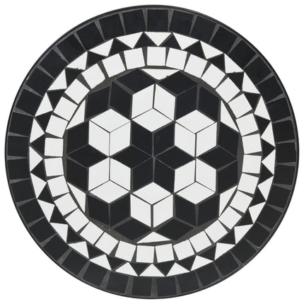 bistrobord med mosaikdesign Ø50x70 cm keramisk sort og hvid