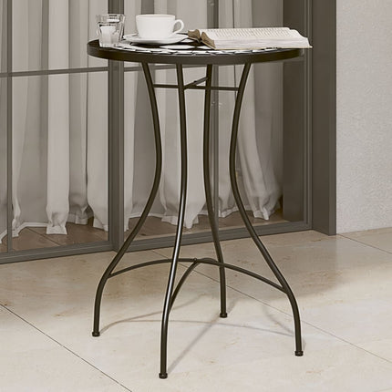 bistrobord med mosaikdesign Ø50x70 cm keramisk sort og hvid