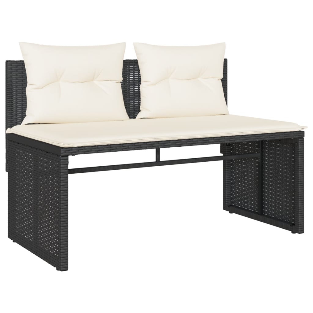 sofasæt til haven 4 dele med hynder polyrattan sort