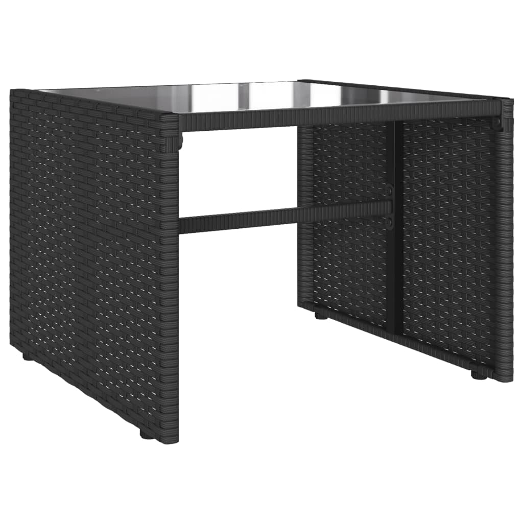 sofasæt til haven 4 dele med hynder polyrattan sort