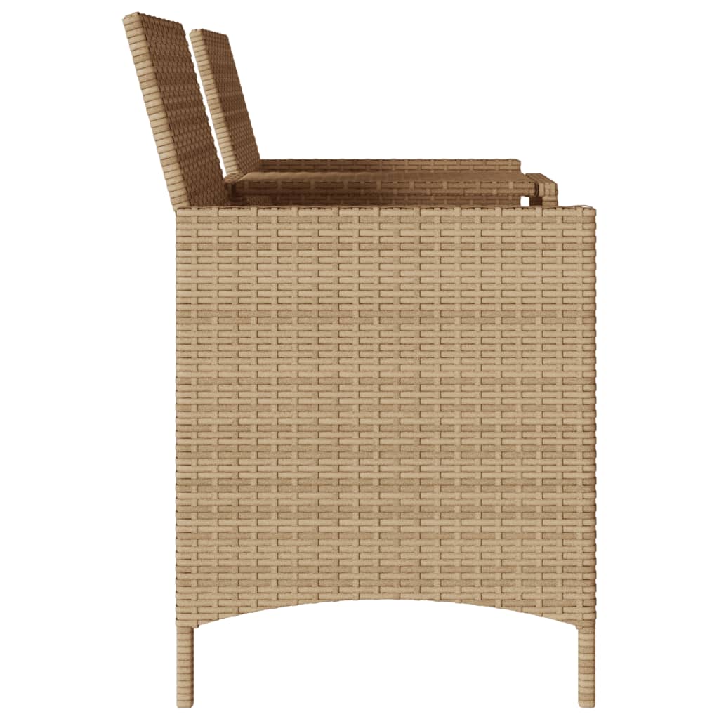 2-personers havesofa med bord og hynder polyrattan beige