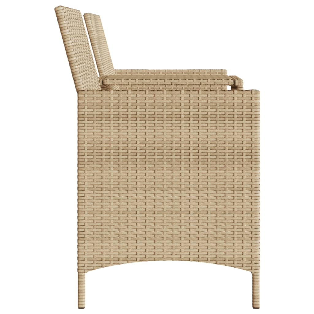 2-personers havesofa med bord og skamler polyrattan beige