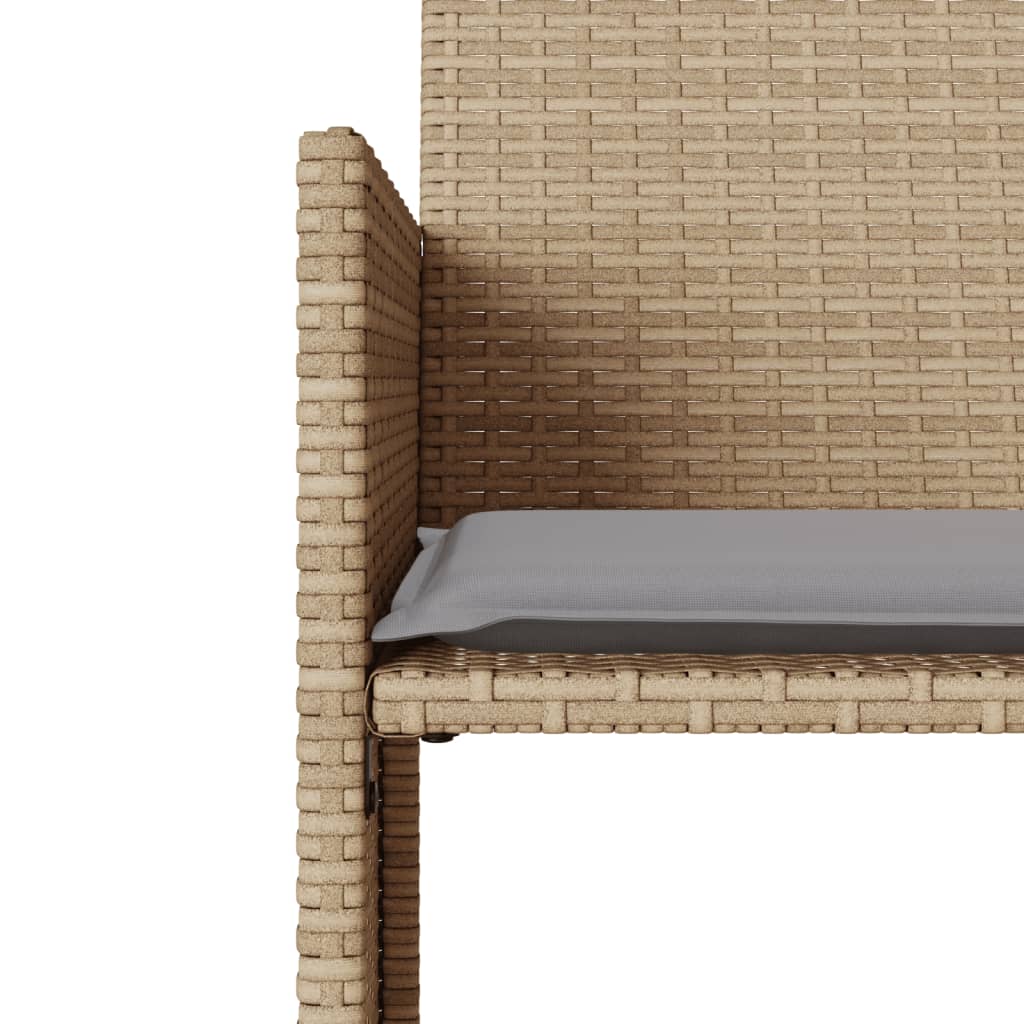 2-personers havesofa med bord og skamler polyrattan beige