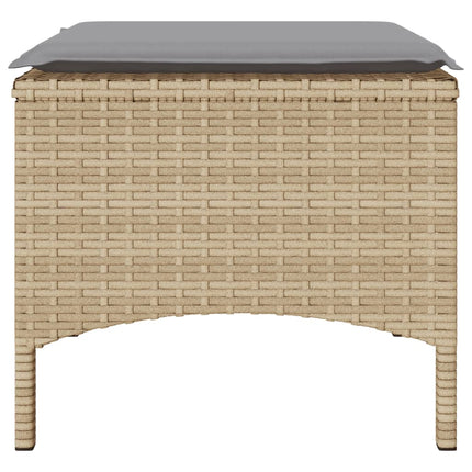 2-personers havesofa med bord og skamler polyrattan beige