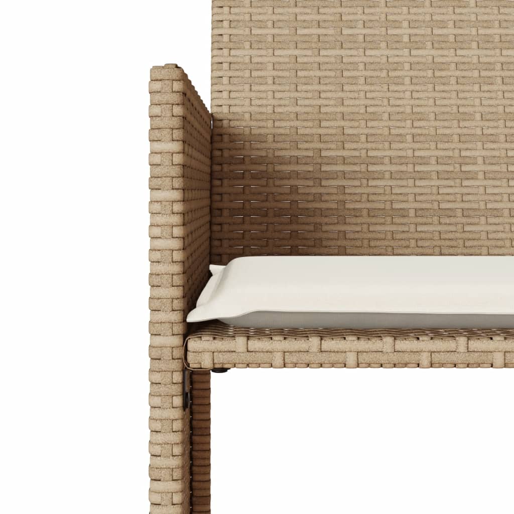 2-personers havesofa med bord og skamler polyrattan beige