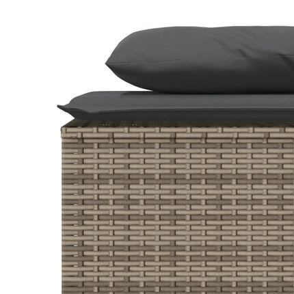 spisebordssæt til haven 3 dele med hynder polyrattan grå