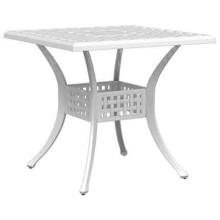 havebord 80x80x75 cm støbt aluminium hvid