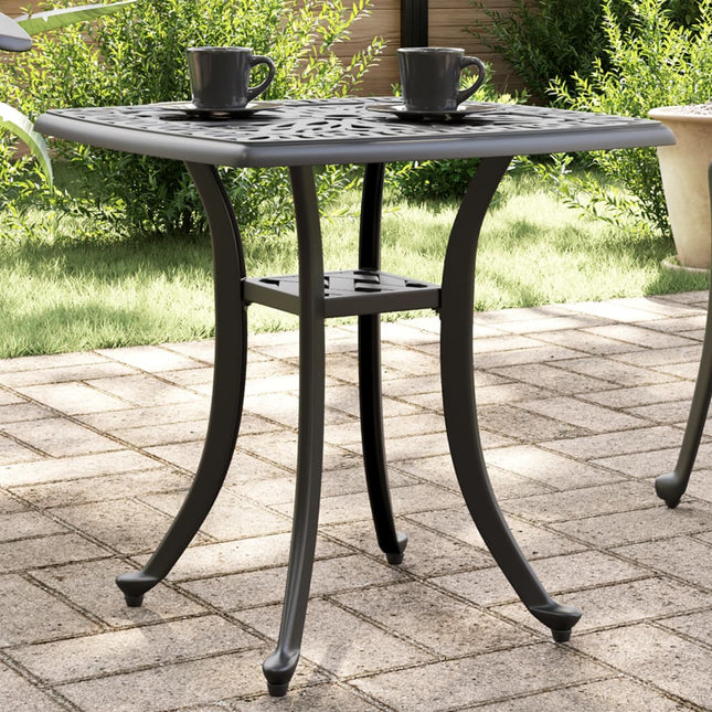 havebord 53x53x53 cm støbt aluminium sort