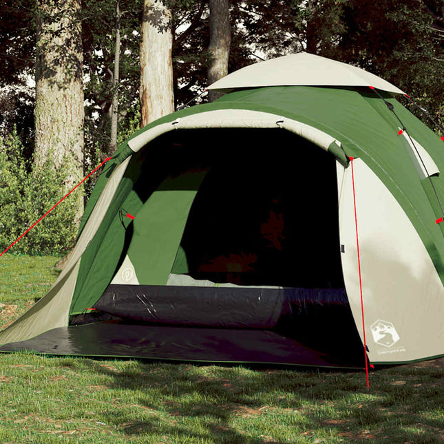 3-personers campingtelt kuppel quick-release grøn