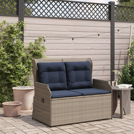 hvilebænk med hynder grå polyrattan