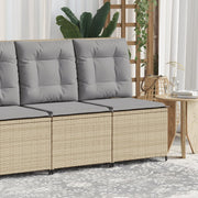 loungestol med hynder og lænefunktion polyrattan beige