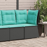havesofahjørne med hynder sort polyrattan