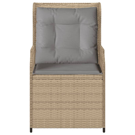 havestole 2 stk. med lænefunktion og hynder polyrattan beige