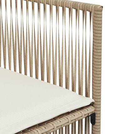 spisebordssæt til haven 7 dele med hynder polyrattan beige