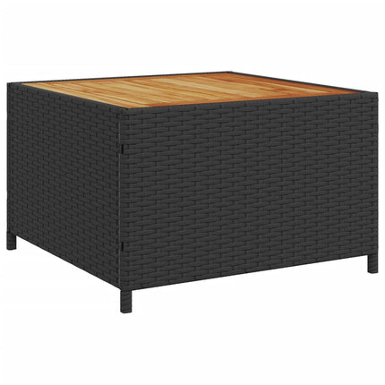havesofa med bord og hynder L-formet polyrattan sort