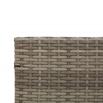 havesofa med bord og hynder L-formet polyrattan grå
