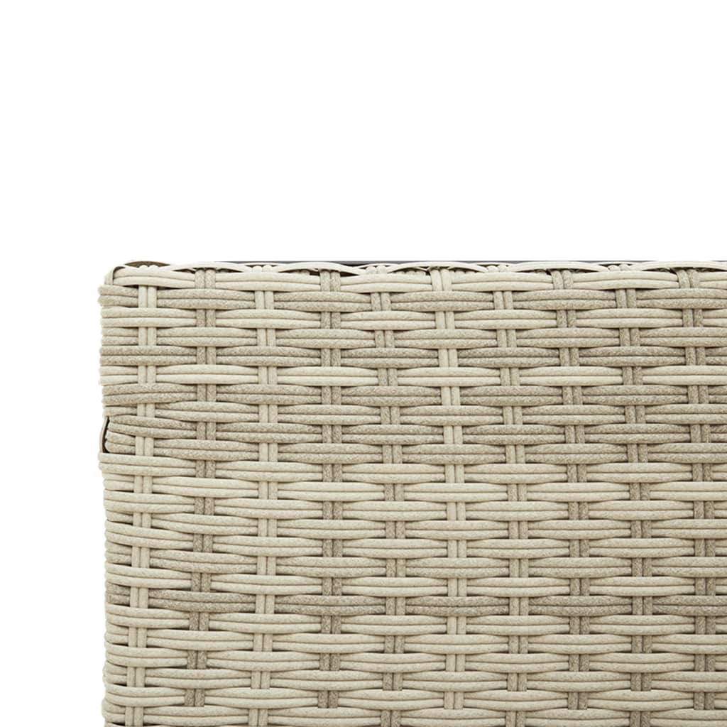 havesofa med bord og hynder L-formet polyrattan lysegrå