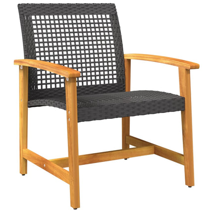 havestole 2 stk. polyrattan og akacietræ sort