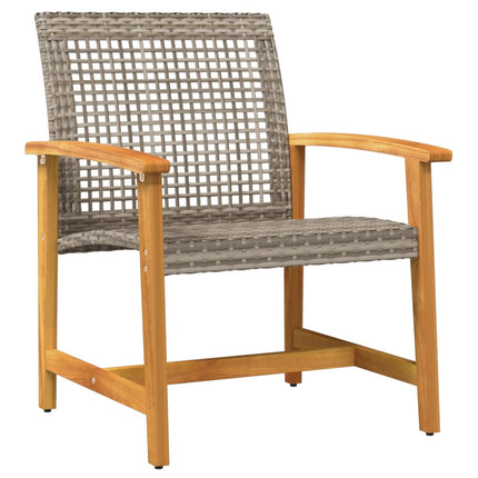 havestole 2 stk. polyrattan og akacietræ grå