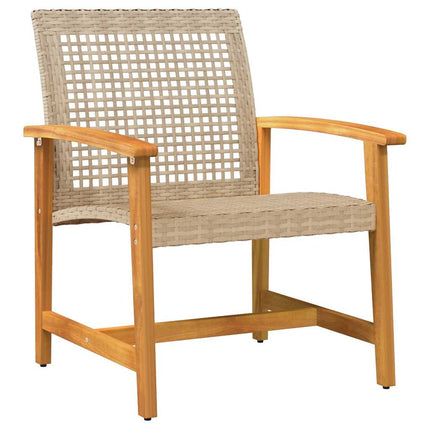 bistrosæt 3 dele polyrattan og akacietræ beige
