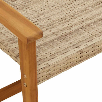 bistrosæt 3 dele polyrattan og akacietræ beige