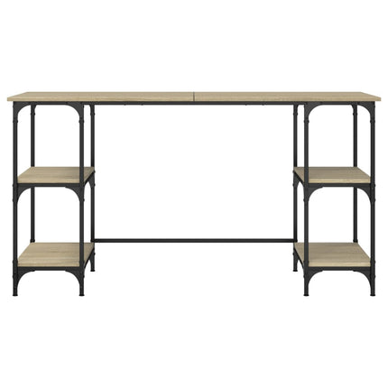 skrivebord 140x50x75 cm konstrueret træ sonoma-eg