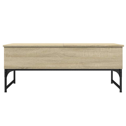 sofabord 100x50x40 cm konstrueret træ og metal sonoma-eg