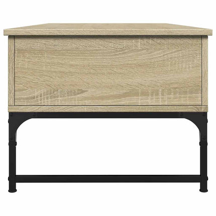 sofabord 100x50x40 cm konstrueret træ og metal sonoma-eg