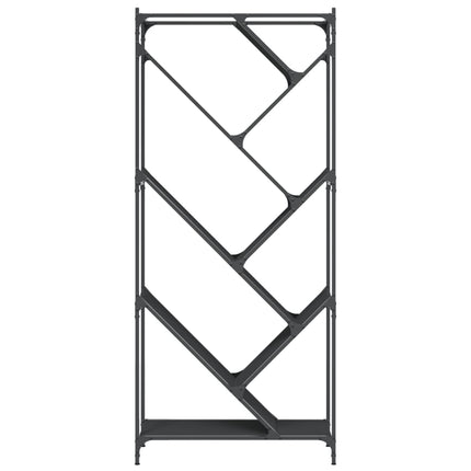 bogreol 79x30x180 cm konstrueret træ og metal sort