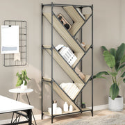 bogreol 79x30x180 cm konstrueret træ og metal sonoma-eg