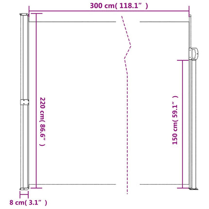 sammenrullelig sidemarkise 220x300 cm beige