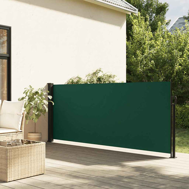 sammenrullelig sidemarkise 100x500 cm mørkegrøn