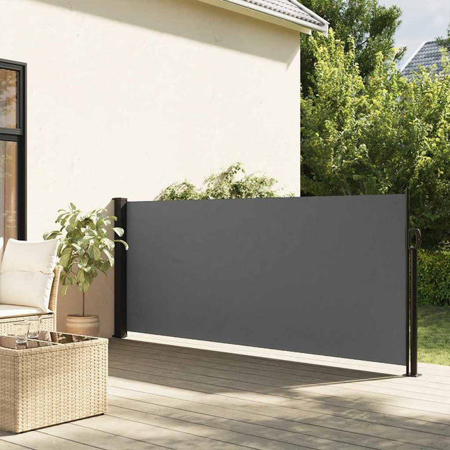 udtrækkelig sidemarkise antracit 100x500 cm