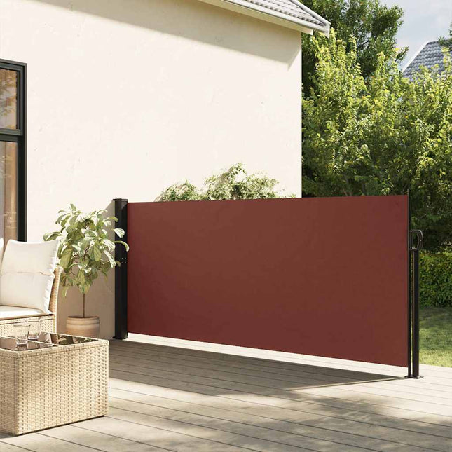 sidemarkise 120x500 cm sammenrullelig brun